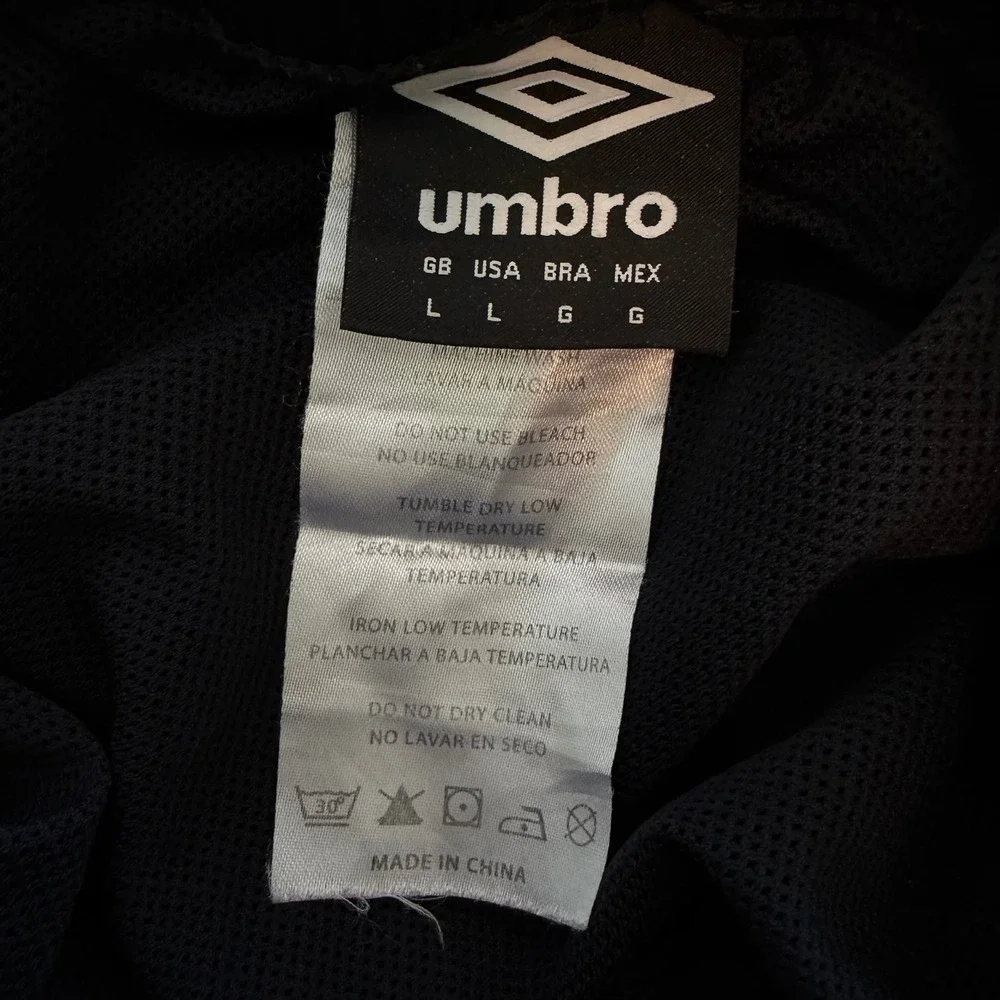 Umbro Jamaica Football Federation Soccer Shorts Lined Large Black Zip Pockets